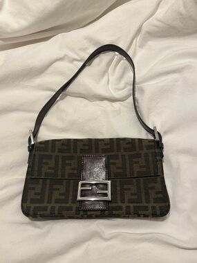Fendi Vintage Zucca Baguette Shoulder Bag